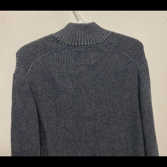 Flag & Anthem Mens 1/4 Zip Winter Sweater Pullover Medium Navy Blue Long Sleeve - Picture 11 of 15